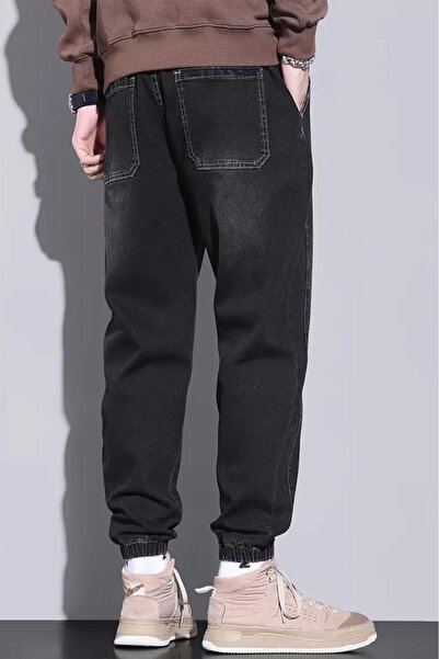 Oksit Ανδρικό τζιν παντελόνι Reax Simon με ελαστικό κορδόνι στη μέση και στα πόδια Jogger Cut