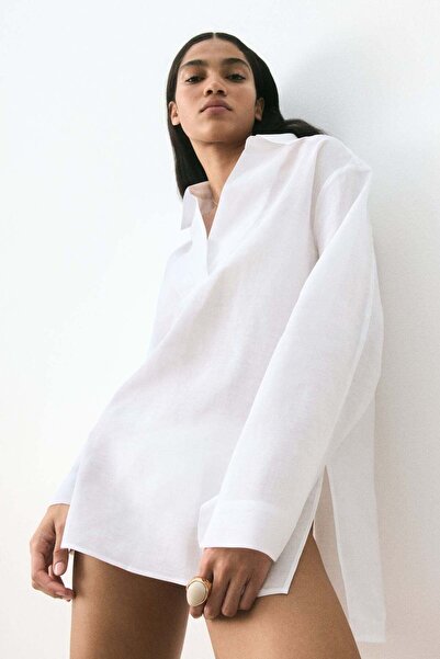 H&M Ramie popover shirt