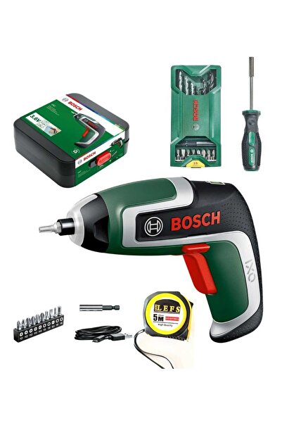 Bosch IXO 7 Akülü Mini Vidalama , Bosch X-Line 15 Parça Mini Aksesuar Seti ,Bosch Tornavida ve Metre