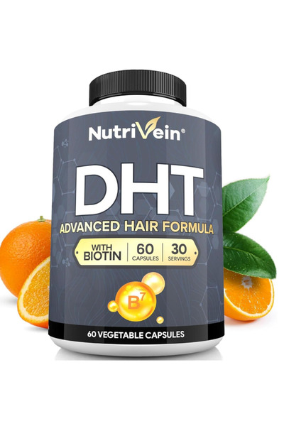 nutrivein Premium DHT Blocker for Men & Women - with Biotin - 30 Day Supply (60 Caps)