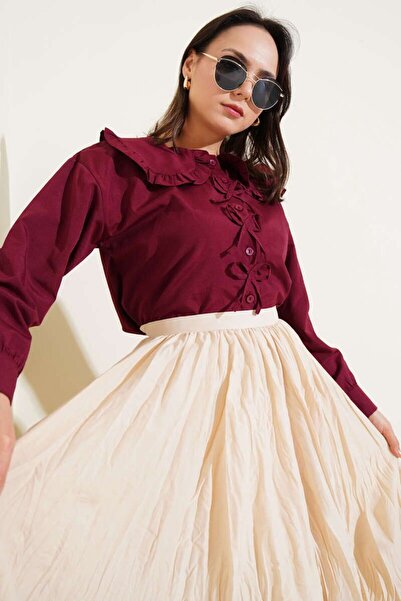 YILMAZBARMAZ γυναικείο πουκάμισο με φιόγκο μπροστά