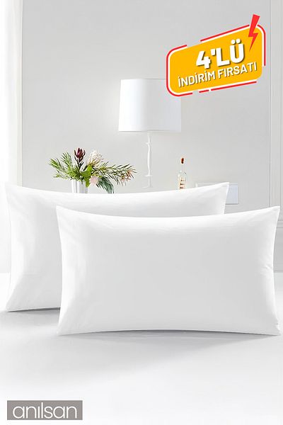 Anılsan 600gr, 50x70cm, Bead Silicone Filled 4-piece Microfiber Anti-allergic Pillow Set