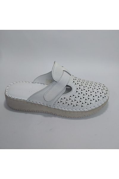 Mira Deri Genuine Leather Heel Spurs Padded-Adjustable Sabo Women's Slippers