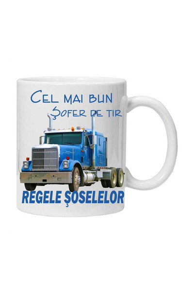 OEM Cană albă personalizată „regele drumurilor”, INOVATIX®. 330ml