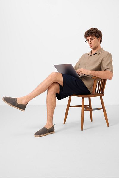 TOMMY LIFE Pantaloni scurți chino pentru bărbați, țesuți, flexibili, albastru bleumarin - 81291
