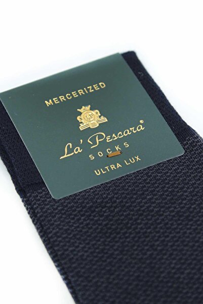 La Pescara Тъмносини чорапи с точки, 12 чифта, ултра луксозни, мерсеризирани, за мъже CRP312