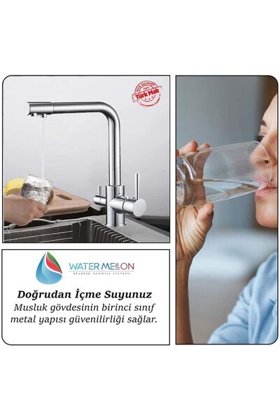 Genel Markalar Yeni Nesil 3 Yollu Arıtma Bataryası Şebeke Ve Arıtma Çıkışlı Su Arıtma Cihazı Musluğu