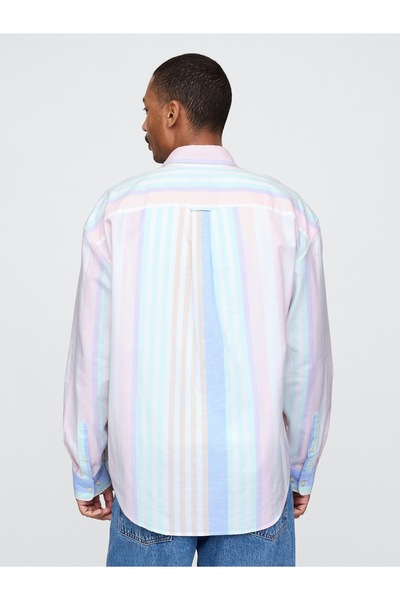 GAP Erkek Çok Renkli Desenli Oxford Big Gömlek