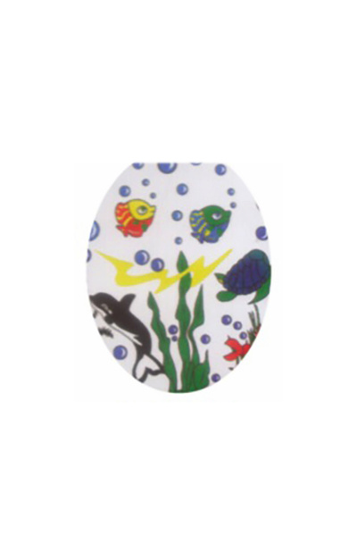 flores Capac pentru WC cu burete, Acvatic, Alb, KY718, 400 x 360 mm