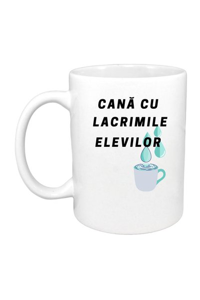 OEM Cana albă personalizată „Cană cu lacrimi elevilor”, INOVATIX®. 330 ml