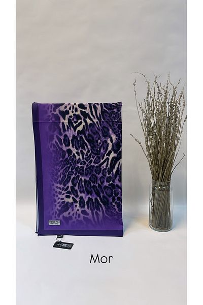 Onur Shawl - Moss Crepe Silk Look Shawl Flowy Quality Stretchy Fabric Fashion Shop Edge Watery Leopard Pattern