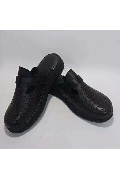 Mira Deri Genuine Leather Heel Spurs Padded-Adjustable Sabo Women's Slippers