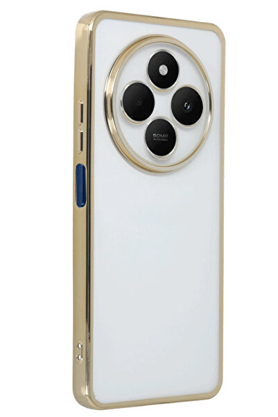 NewFace حافظة هاتف Xiaomi Redmi 14C من السيليكون مع عدسة - ذهبي SVLRS