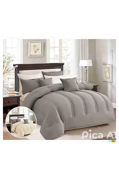 Red Rose Luxury double hotel bedspread with a double side for a comfortable sleep, made of microfiber, size 240*260 cm