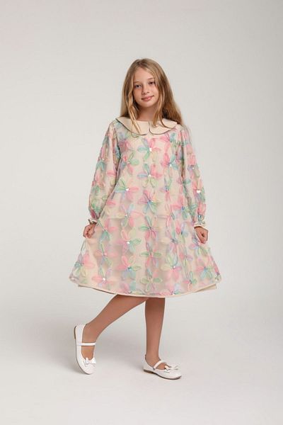 HAUSEkids 5-14 Years New Premium Flow Girl's Dress-Ecru