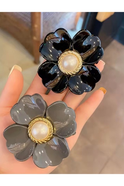 Monalisa Kadın İncili Açelya Çiçeği Gold Figürlü 6'Lı Mandal Toka Seti