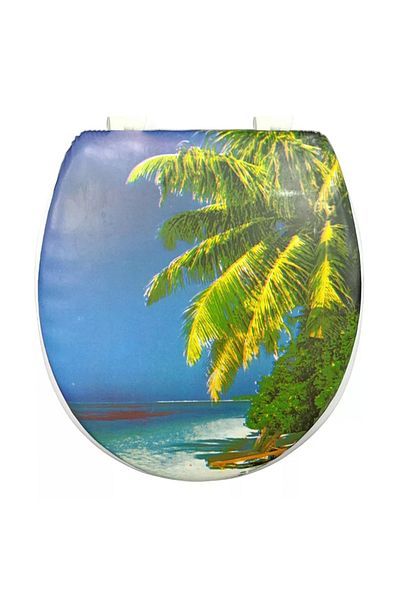 flores Toilet seat with sponge, Beach, KY5012, 400 x 360 mm