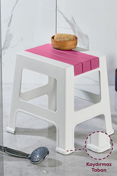 Vienev Plastik Küçük Tabure Pembe