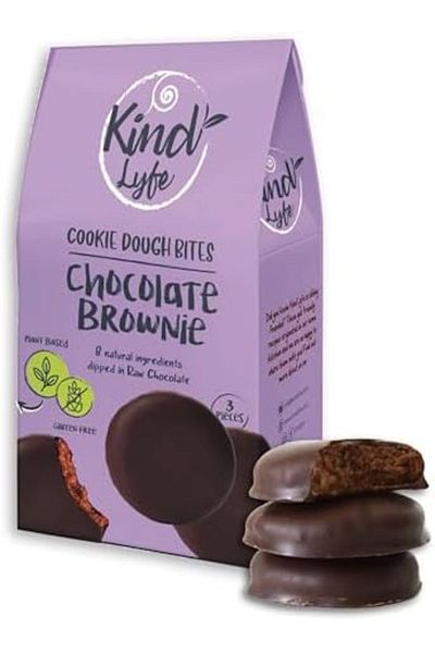Kind Lyfe Chocolate Brownie Cookie Dough Bites, Plant Based, Gluten Free, Vegan, Pack of 1