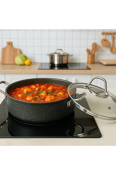 KILIÇ Mayra Ezze Granite Flat Pot - 22cm