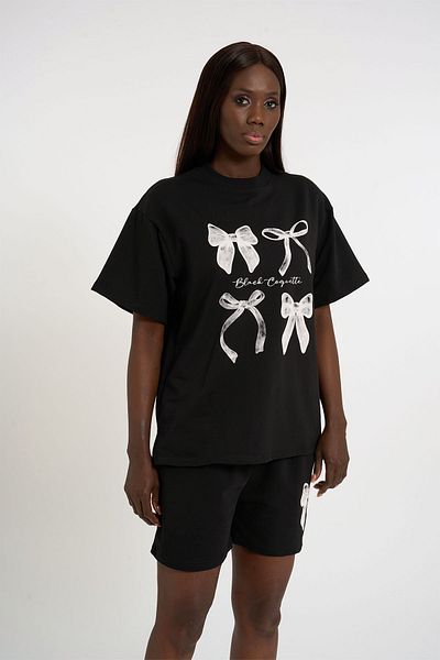 HANIQA Bow Printed Shorts Set
