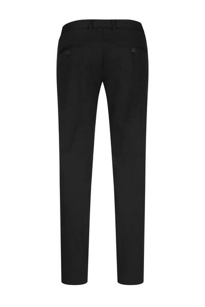 Hatemoğlu Черен платнен панталон със стандартна кройка и странични джобове