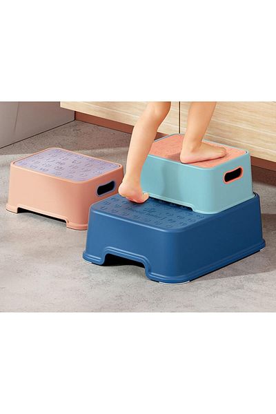 Yelajoy 2-in-1 detachable toddler step stool, sturdy and durable, non-slip base, easy to clean and use, blue