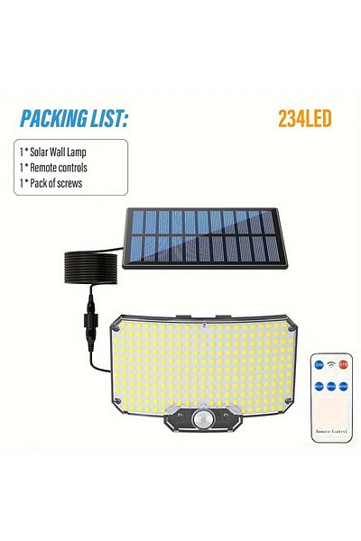 Choice 234 Led 1pc Solar Lights Outdoor 234led 3 Modes Motion Sensor Flood Lights With Remote Ip65 Waterpro