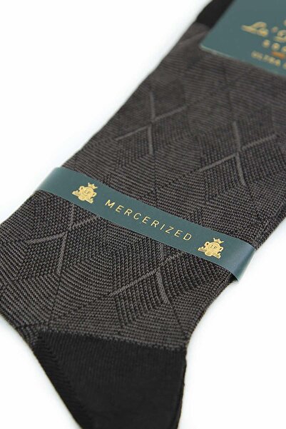 La Pescara Brown Baklava Pattern 12 Pack Ultra Luxury Mercerized Men's Socks Crp324