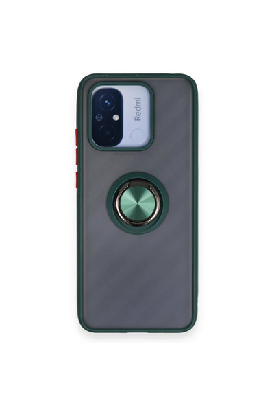 NewFace غطاء سيليكون متوافق مع هاتف شاومي ريدمي 12C من تيك إم آر تي مع حلقة م...