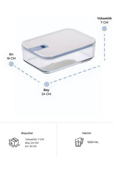 NEOFLAM Perfect Seal Rectangular Glass Storage Container Set 4 Pieces 1600ml