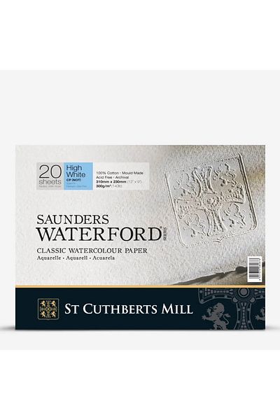 ST CUTHBERTS MILL Saunders Waterford Cold Pressed 31X23Cm 300Gr 20 Sheets Professional Watercolor Block - High White / 463