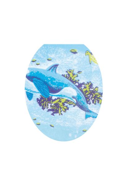 flores Capac pentru WC cu burete, Delfin Abstract, KY721, 400 x 360 mm