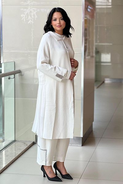 Ghisa Mercerized Cap with Chiffon Pleats on the Back