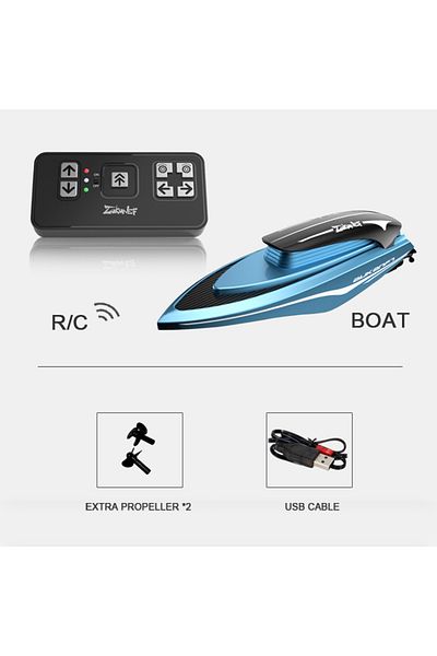 CONUSEA Blue 1 Mini Rc Boats High Speed Electronic Remote Control Racing Ship With Led Light Children Compet