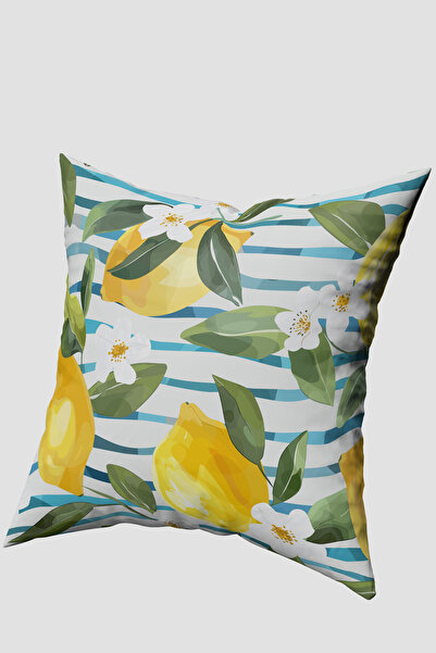 EsnafAli Κάλυμμα μαξιλαριού με μπλε ριγέ λεμόνι