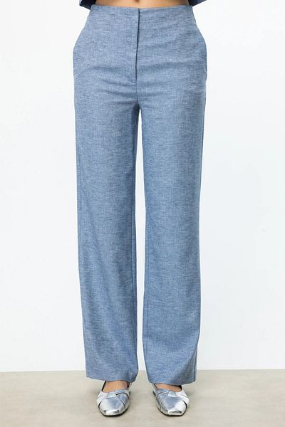 Ekol Wide Leg Trousers with Side Pockets Blue 04198