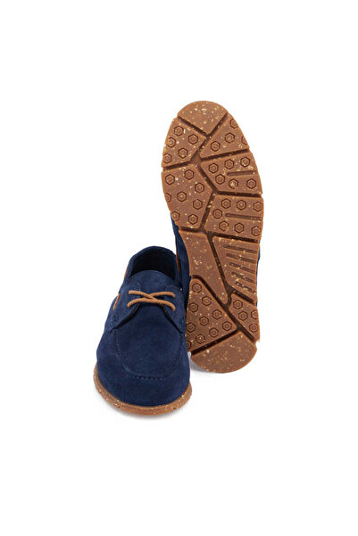 Tergan Mavi Hakiki Süet Deri Erkek Casual Ayakkabı - E24I1AY56587-F60