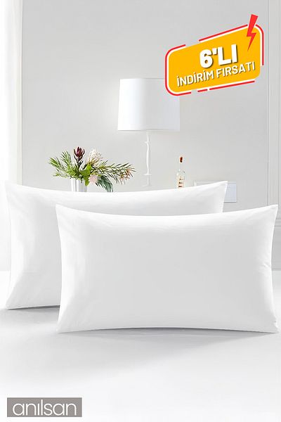 Anılsan 6-piece Antiallergic Microfiber Pillow Set - 600gr, 50x70cm, Bead Silicone Filled