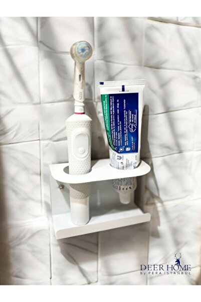 Wall Mount Rechargeable & Battery Powered Toothbrush & Toothpaste Holder Organizer Metal Stand