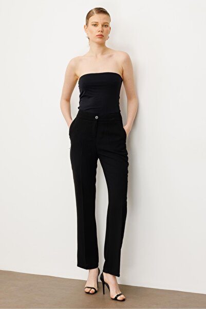 Moda İlgi Modailgi Yüksek Bel Klasik Paça Pantolon - 1630,1640 Siyah