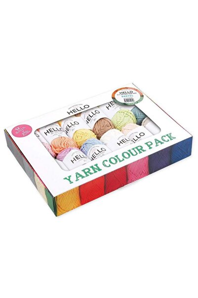 EDA HOME TEKSTİL مجموعة خيوط HELLO مكونة من 12 قطعة - باستيل