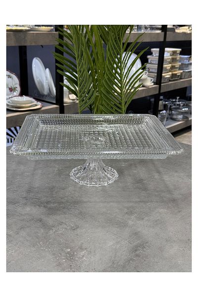 Doğudeko Rectangular Presentation Plate with Glass Legs