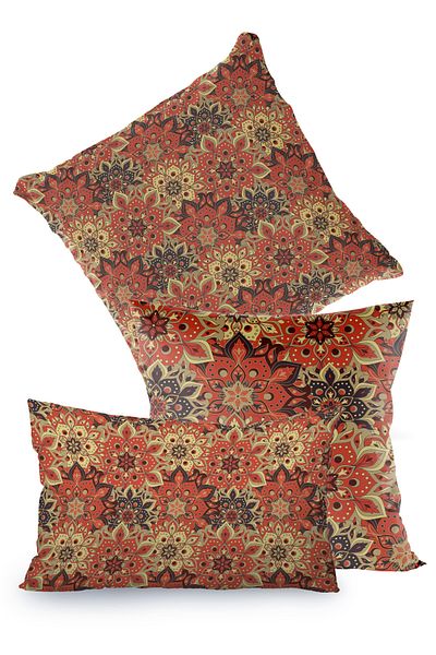 EsnafAli Brown Ethnic Patterned Throw Pillow Cover