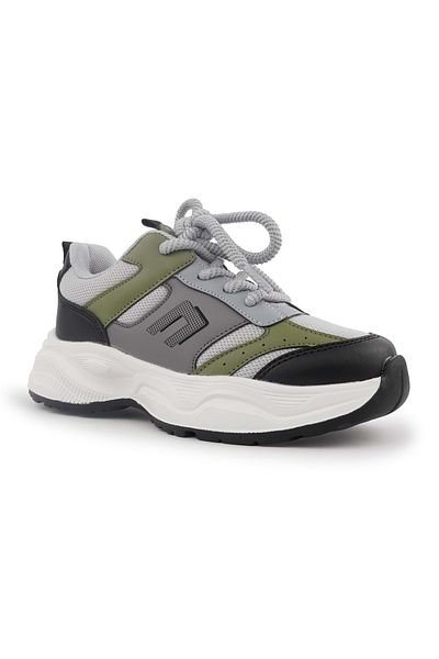 KCMN Cool Birian Lacing Look Velcro Sneaker Orthopedic Children's Sports Shoes Khaki