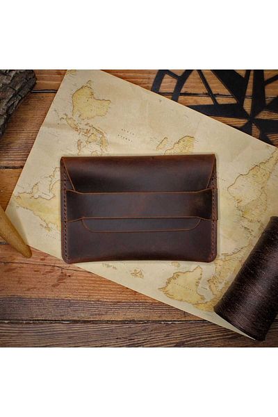 Z ZDK Leather Craft Husă pentru pașaport din piele naturală Sunbuff / Portofel de călătorie