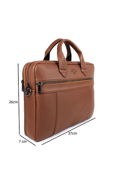 deri,se club Unisex Tan Multi-Compartment 14-Inch Briefcase and Laptop Bag