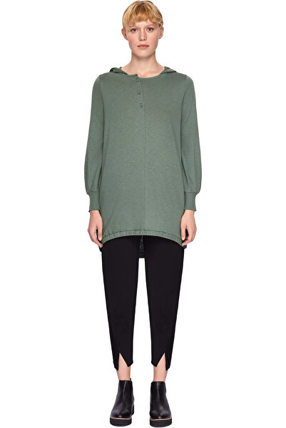 QUO Buttoned Long-Sleeved T-shirt With Hood