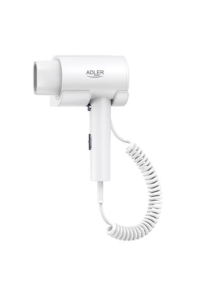 adler Uscător de păr AD2285w, sistem de montare pe perete, 3 setări de temperatură, viteză 26m/s, 18500RPM, 2000W