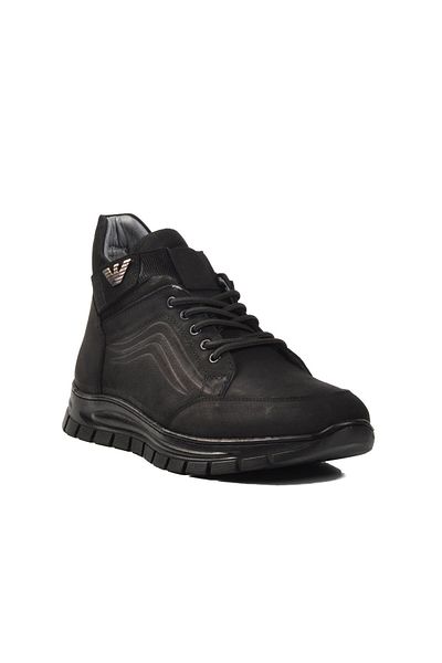 WALKWAY Ανδρικές μπότες 228 M Μαύρες Nubuck από γνήσιο δέρμα
